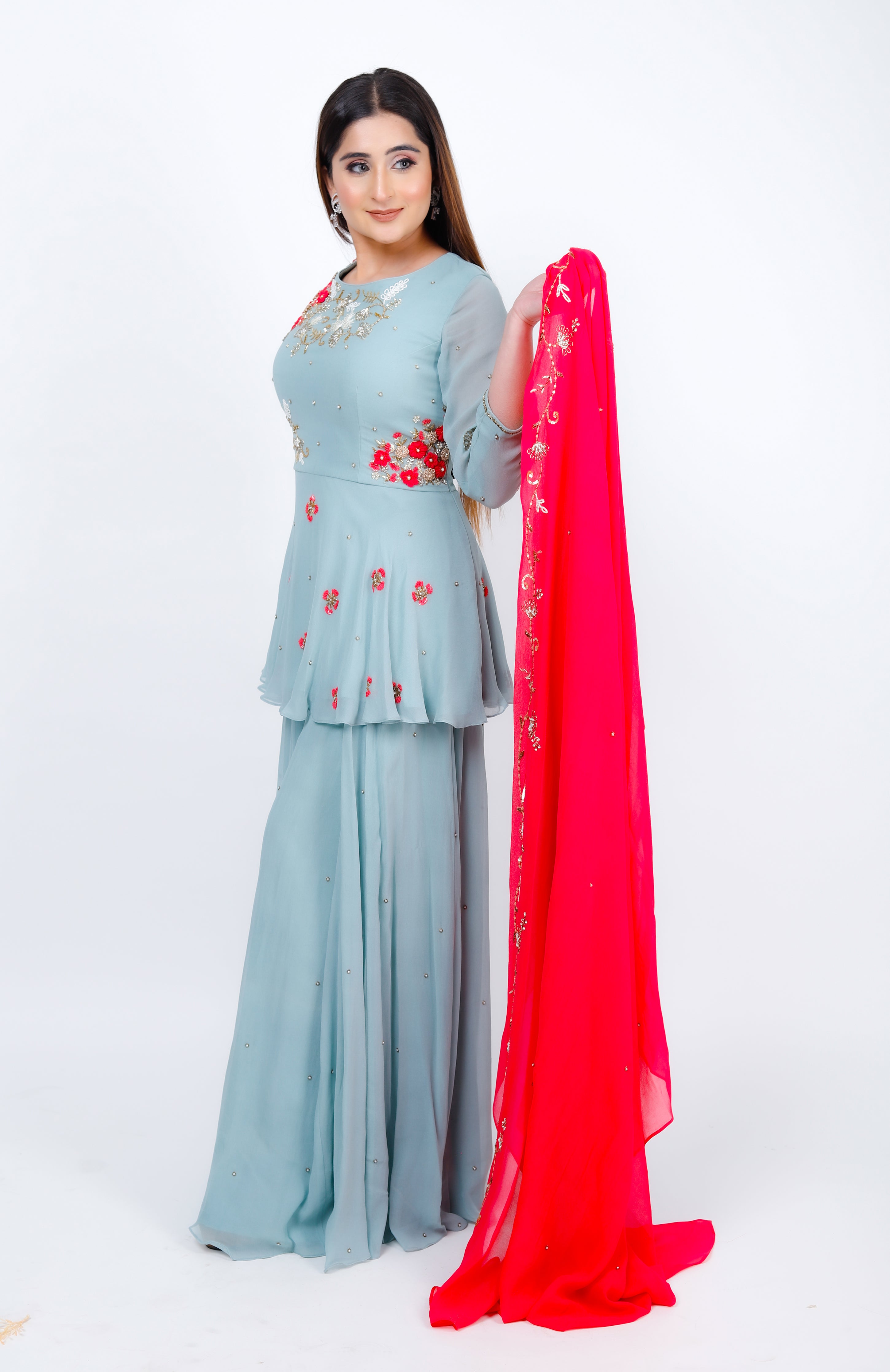 Floral Peplum Sharara