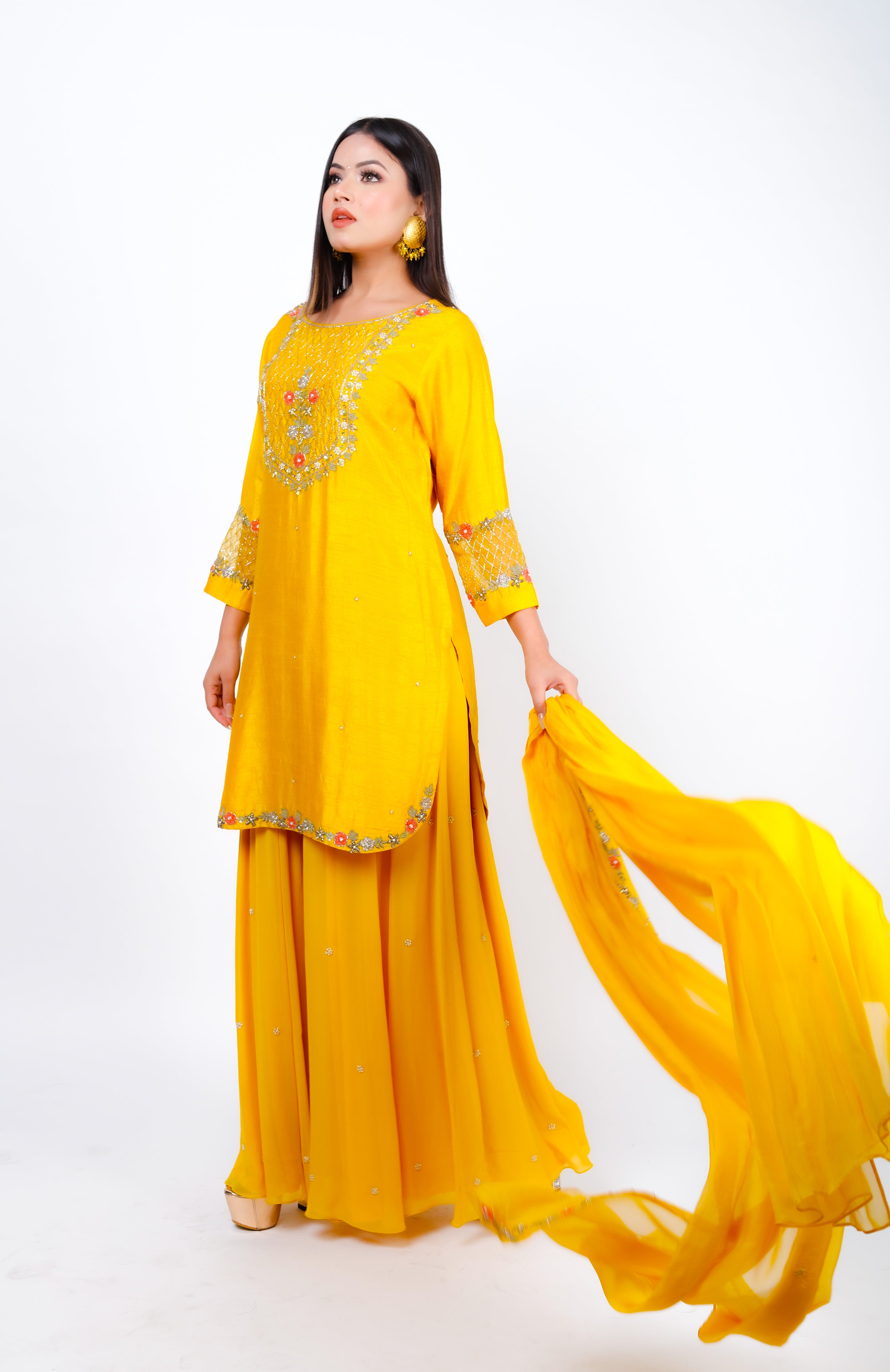 Round Hem Sharara Suit