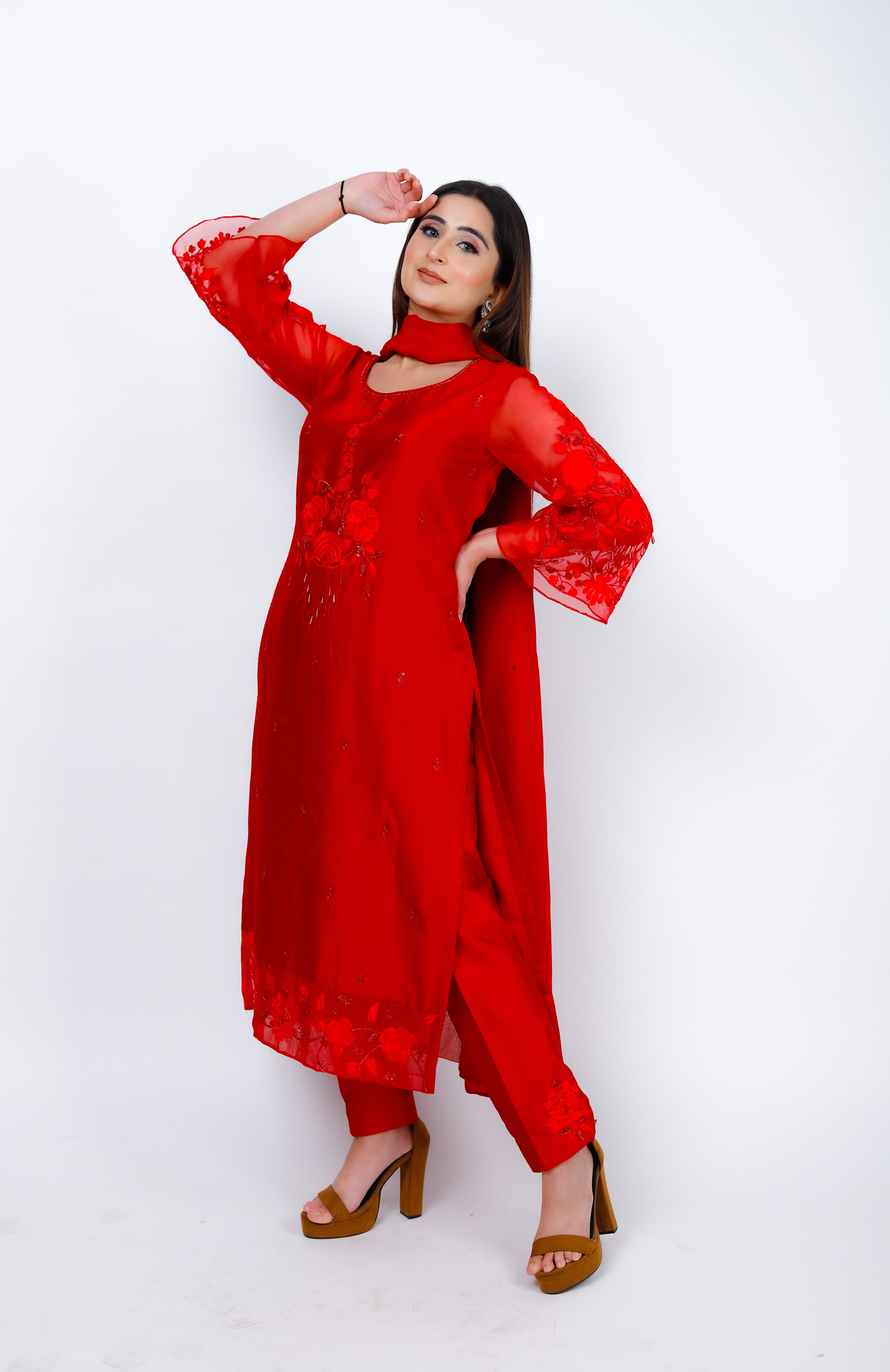 Resham Work Kurta Set